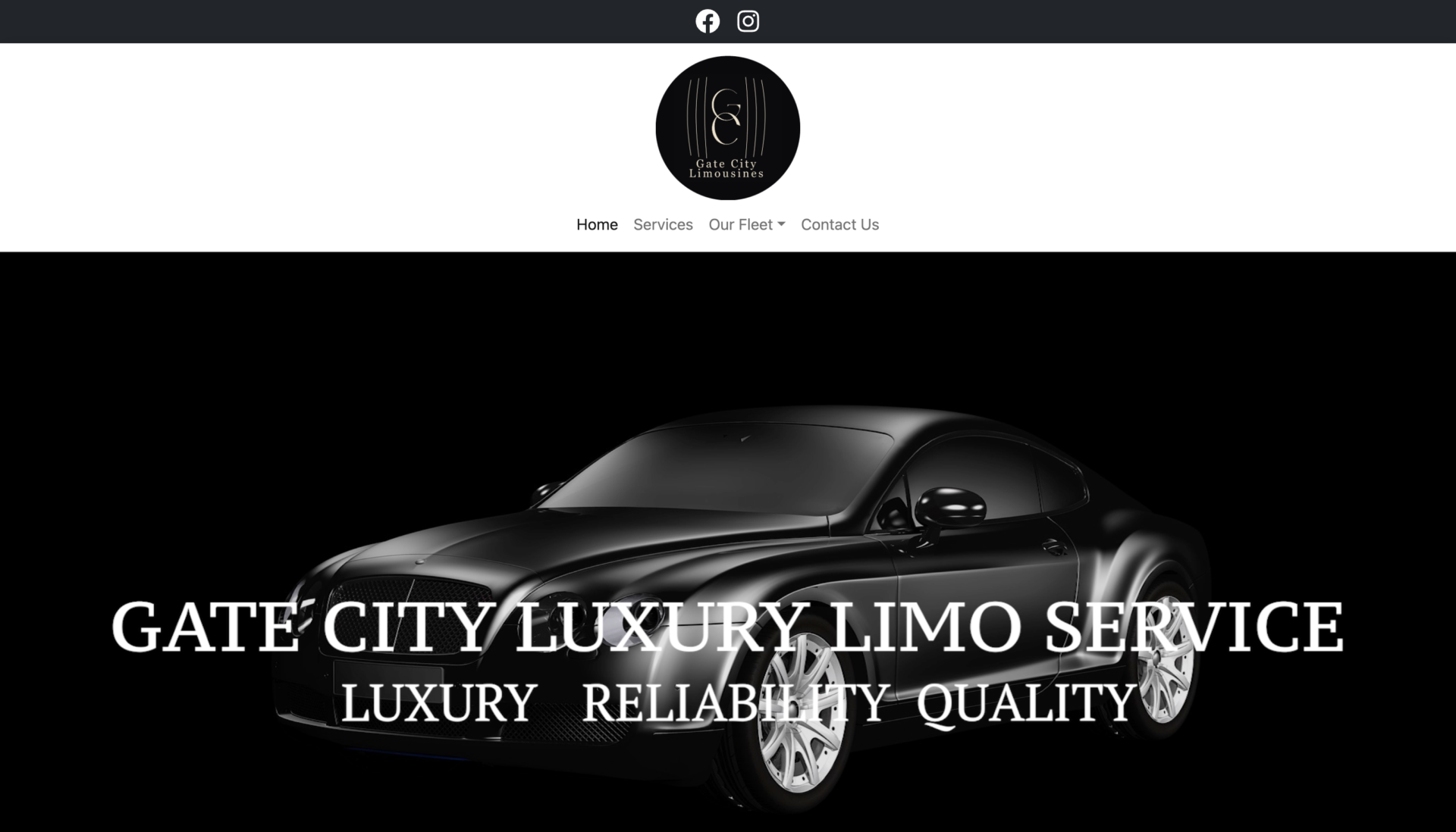 Gate City Luxury Limo Service website screenshot